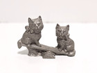 Lot Of 6 Vintage Pewter Animals Cats   Deer Spoontiques   C a t 
