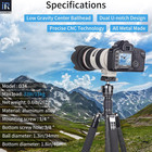 D34 34mm Low Profile Tripod Ball Head Professional All Metal Cnc Panoramic Camer