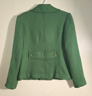 Vtg Rafaella Women s Green Wool Blazer Jacket 12 Cropped Waffle Knit Y2k Classic