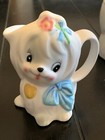Vintage Lefton Mr  Toodles White Maltese Dog Creamer Sugar Mug Planter Jar Lot