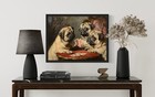 Pug Dogs Playing Cards Art Print Wall Art Painting Artwork Painting