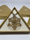 Swarovski Crystal Large 2016 Festive Gold Snowflake Christmas Ornament 5222349