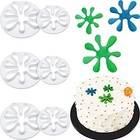 6 Pieces Paint Cookie Mold Splatter Fondant Mold For Cake Cupcake Decoration