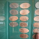 Elongated Pressed Penny Collecting Book W  Circulated Copper Souvenir Pennies