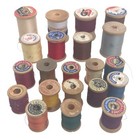 21 Vintage Wooden Sewing Thread Spools Different Brands Misc Sizes Most W Thread