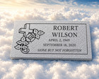 Custom Gray Granite Memorial Headstone Flat Grave Marker Personalized