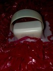 Huge Maroon   White Vinyl Vintage Poms