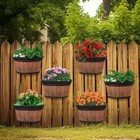 6 Pcs Wall Hanging Planters Outdoor Pot Planter Wine Barrel Planter
