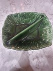 Beautiful Emerald Green Divided Ceramic Serving Tray 10   x12    And 3   h