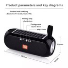Solar Bluetooth Speaker Wireless Portable Power Stereo Bass Usb Fm Radio Outdoor