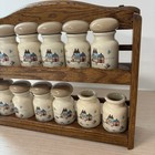 Heartland International Spice Jars Set Of 12 Wooden Rack Lids Htf Read Desc