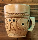 Vintage Wooden Cup Handmade Truskavets  Ukraine