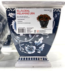 Lot Of  4  10 In  Square Blue Flowering Vine Melamine Urn Planter New