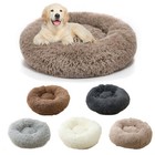 Fluffy Donut Cuddler Plush Bed Pet Dog Cat Round Calming Cushion Washable 16-40 