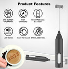 1pc Mini Usb Rechargeable Milk Frother 3-speed Handheld Coffee Whisk Mixer - New