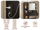 Led Vanity Desk With Mirror Adjustable Brightness Usb Outlets Drawers