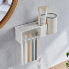 Bathroom Shelves Wall Mount Toothbrush Toothpaste Holder Suction Cup Storage Rac