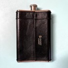 Vintage Goldpfeil Leather Wrapped Stainless Steel Flask 8 Oz West Germany Made
