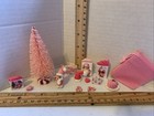 Dollhouse Miniature 1 12 Pink Christmas Tree With Santa Gnome Hat Gift Bag Lot 1