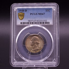 1948-d Washington Quarter Pcgs Ms67 Reverse Fireball Toned