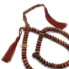 Iron Wood Islamic Tasbih Oval 10x5mm 99-ct Indonesian-style With Brown Tassels