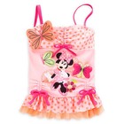 Disney Store Minnie Mouse 2 Pc Deluxe Swimsuit Girl Size 5 6 