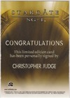 2004 Stargate Sg-1 Christopher Judge As Teal c Autograph Card