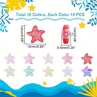 1box 160pcs 10 Colors Transparent Spray Painted Glass Beads Starfish Mixed 