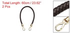 2pcs 60cm 23 6  Braided Leather Purse Replacement Strap For Handbag Brown