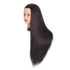 26in-28in Long Hair Mannequin Head Stnthetic Fiber Hairdresser Practice Styling