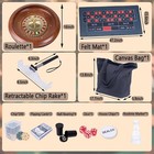 Roulette Wheel Game Set With Large Felt  16 Inch Roulette Wheel  Retractable Chi