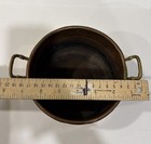 Vintage Hand Hammered Solid Copper Planter pot W brass Handles 4 5 Deep 6 Tall