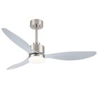 Breezary 52  Indoor Ceiling Fan 3-blade 6-speed Dc Motor Led Remote Brushed Nick