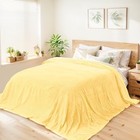  Flannel Fleece King Blanket For King Size Bed  300gsm 108x90 Inch Light Yellow