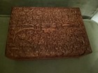 Indian Mughal Floral Design Hand Carved Solid Teak Wood Box 6 X 4