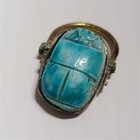 Vintage Style Egyptian Brass Scarab Ring Ancient Style Pharaoh Jewelry