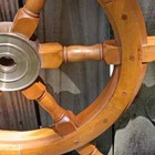 24 brass Wooden Vtg Ship Steering Wheel Pirate D  cor Wood Fishing Wall Boat 1 c