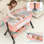 3 In 1 Baby Bassinet Bedside Sleeper  Portable Crib W  Storage Basket   Wheels