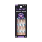 Kiss Impress No Glue Mani Press On Nails  Premium  Blue Almond Shape  30 Nails