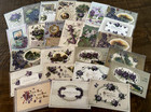 Nice lot Of 25 Greetings Postcards With Purple Violets Flowers in Sleeves d59
