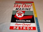 Vintage 1962 Texaco Sky Chief Marine Gasoline 18  X 12  Porcelain Metal Oil Sign