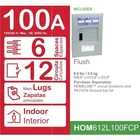 Indoor Main Lug Load Center 100 Amp Electrical Sub-panel Box 6 Space 12 Circuit