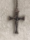Vintage Rosary Blue Beads  Catholic Religious Prayer Cross Crucifix Italy