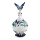 Butterfly Decorative Glass Perfume Bottle Empty Vintage Jeweled Enameled 25ml 