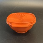 Vtg Tupperware Servalier Bowl Starburst Lid Set Burnt Orange 838   839 Usa Mcm