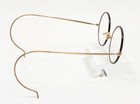Antique Windsor Gold Filled Black 38mm Round Eyeglass Frames Clean Lennon