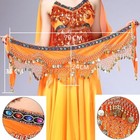Belly Dance Costume Rhinestone Beads Coins Fringe Hip Scarf Belt Wrap 11 Colors