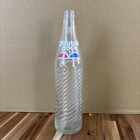 Double Cola 16 Oz 1 Pt Glass Bottle Vintage - 1970 s Clear Twist Ribbed Swirl