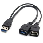 Usb 3 0 Male To 2 Usb Female Data Hub Power Adapter Y Splitter Charging Cable A