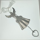 Vintage 7 Inch Sliver Tone Metal Angel Heart Christmas Tree Ornament Sun Catcher